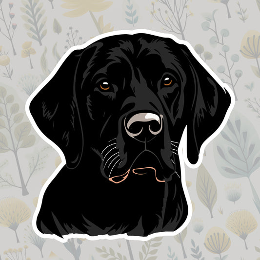 Black Labrador Glossy Premium Vinyl Sticker