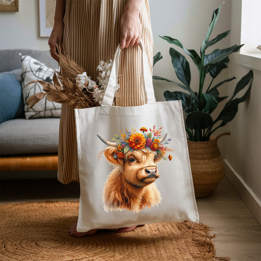 Highland Cow 100% Cotton Tote Bag