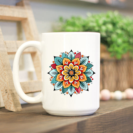 Flower Mandala Ceramic Mug