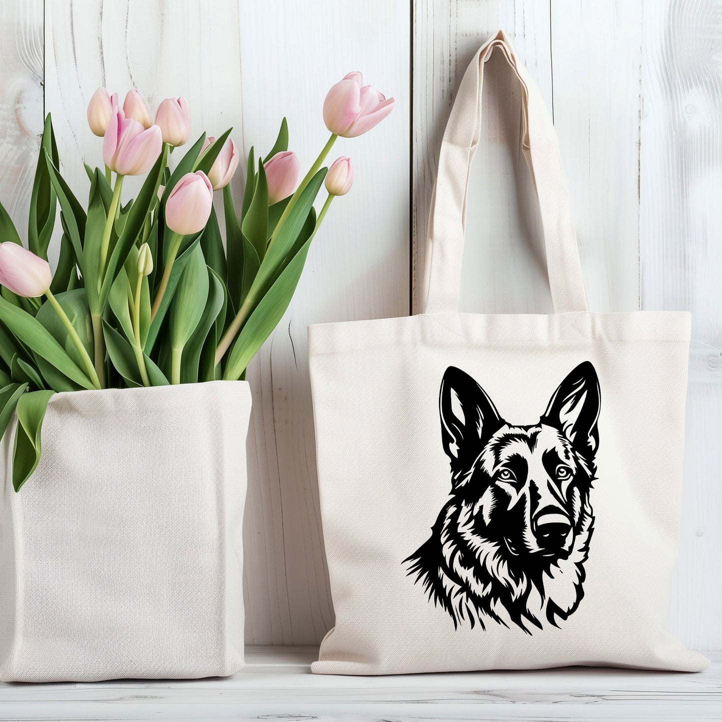 German Shepherd 100% Cotton Tote Bag