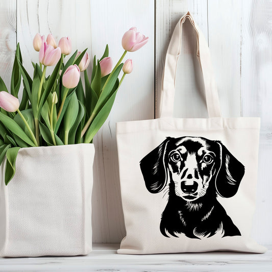 Miniature Dashchund 100% Cotton Tote Bag