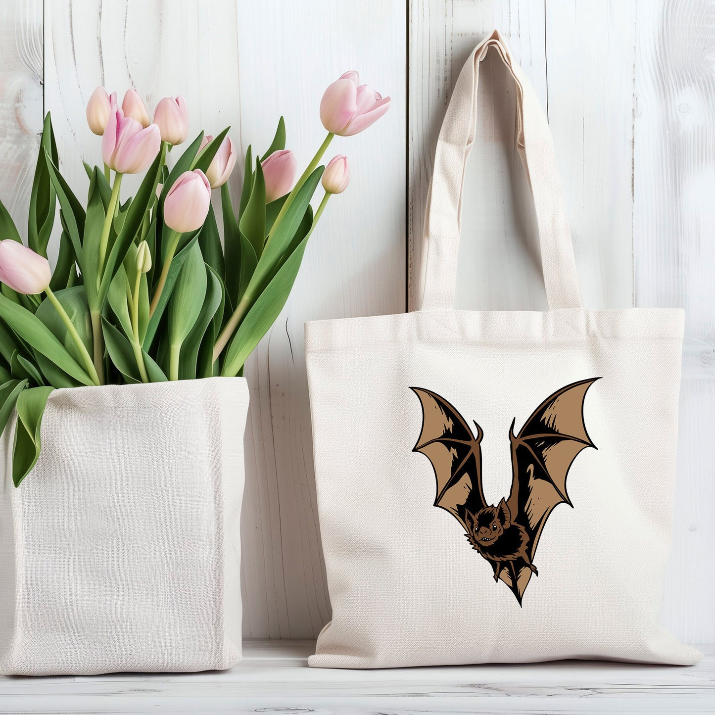 Flying Bat 100% Cotton Tote Bag