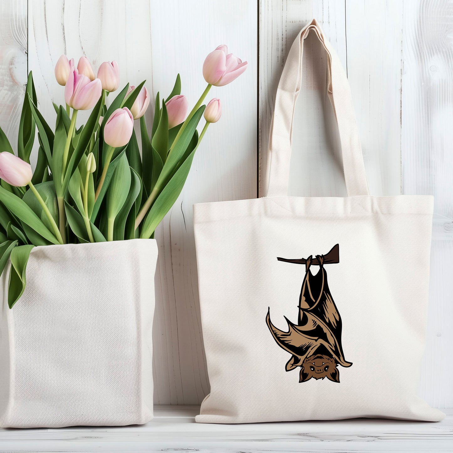 Hanging Bat 100% Cotton Tote Bag