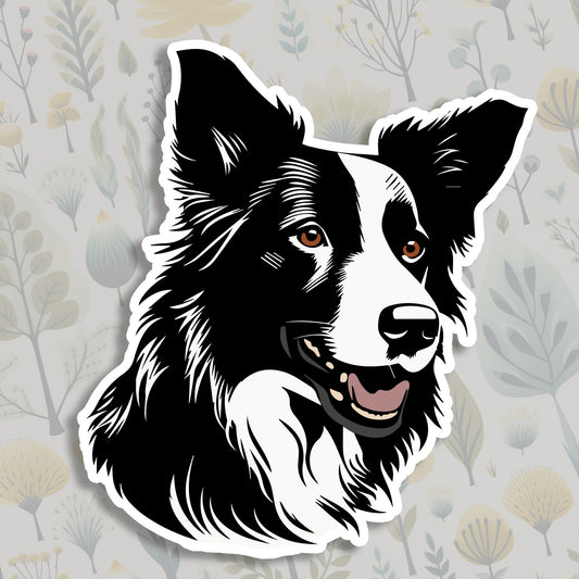 Border Collie Glossy Premium Vinyl Sticker