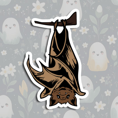 Hanging Bat Glossy Premium Vinyl Sticker