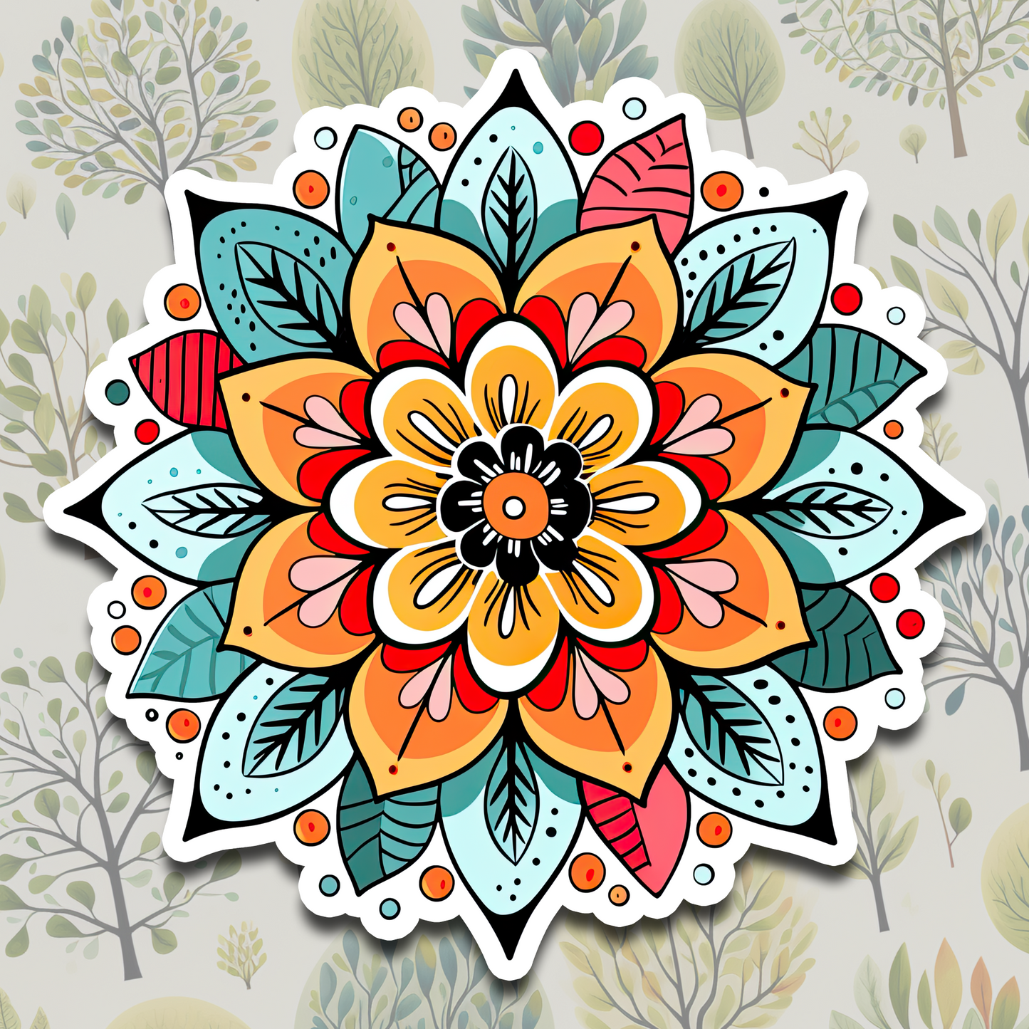 Flower Mandala Glossy Premium Vinyl Sticker